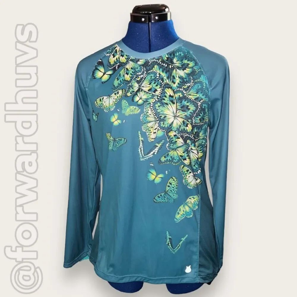 Solfire Butterfly Long Sleeve Athletic Shirt Size Medium - READ